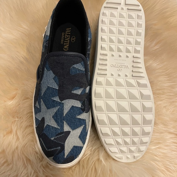 Valentino women denim slip on sneakers - Picture 3 of 6